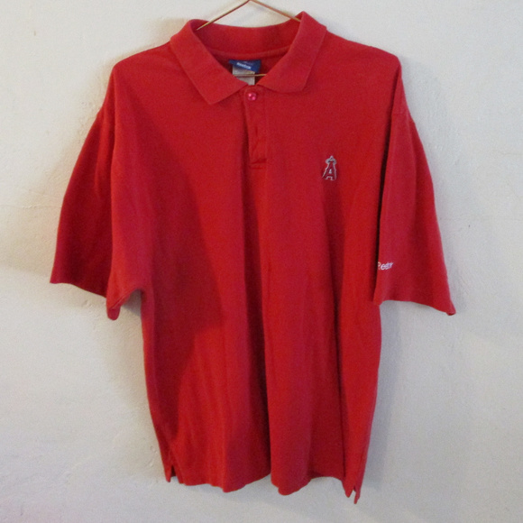 Reebok Other - Men's Reebok Short Sleeve Polo Shirt LA Angels XL